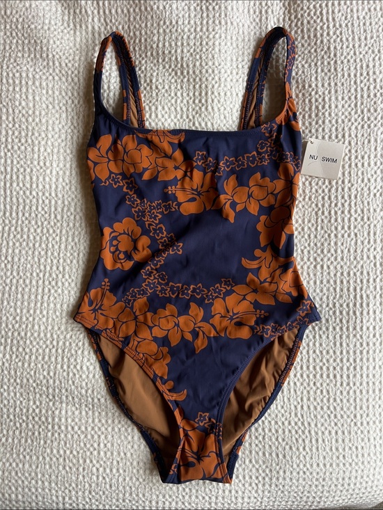 Nu Swim Other - Nu Swim Navy & Rust Floral One-Piece Swimsuit
